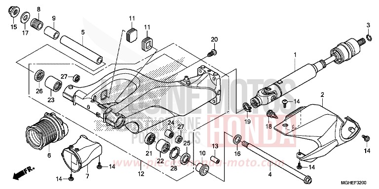 SWINGARM for VFR1200X Dual Clutch MAT TITANIUM BLADE METALLIC (YR327) from 2014